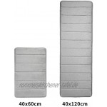 Homaxy Memory Foam Badezimmer Badteppich Saugfähige Rutschfester Badvorleger Waschbar Badematte 40 x 120 cm Grau