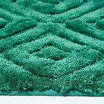 Homescapes Badematte rutschfest waschbarer Ikat Badteppich 100% Baumwolle und Mikrofaser Antirutsch Badvorleger mit geometrischem Muster großer Duschvorleger 50 x 80 cm grün