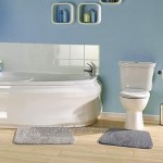LIBWYS Badematte Rutschfester Badeteppich 50 * 80cm Flauschige Badematte und Badvorleger für Dusche Badewanne und Toilette Fußbodenheizung und Trockner geeignet Hellgrau
