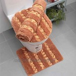MANNUOSI Badteppich-Sets 3-teilige rutschfeste und wc Teppich Set Chenille-Badteppich,U-Form konturiert badematten & badteppiche Teppiche