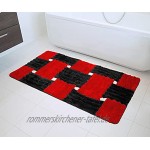 Meral Home Badezimmerteppich rot groß 80 x 150 cm weich rutschfest waschbar Badematte Badteppich für Badezimmer Badvorleger für Bad und Toilette