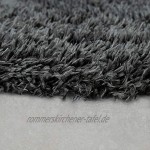 Paco Home Moderne Badematte Badezimmer Teppich Shaggy Kuschelig Weich Einfarbig Grau Grösse:80x150 cm