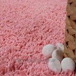Paco Home Moderner Badezimmer Teppich Einfarbig Hochflor Badteppich rutschfest In Pink Grösse:50x80 cm
