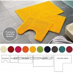 PANA Chenille Badematte in versch. Farben und Größen • Badteppich aus weichen Fasern rutschfest & waschbar • Badezimmerteppich 70 x 120 cm • Farbe: Gelb