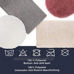 WohnDirect Premium Hochflor Badezimmerteppich Weiß • Rutschfester & Extra Flauschiger Badvorleger • Badteppich Badematte 45 x 45 cm