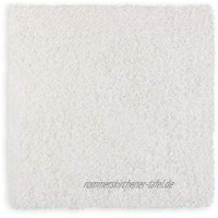 WohnDirect Premium Hochflor Badezimmerteppich Weiß • Rutschfester & Extra Flauschiger Badvorleger • Badteppich Badematte 45 x 45 cm