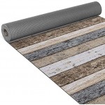 ANRO Küchenläufer Teppich Läufer gewebt Muster Holz Braun 65x200cm Viele Größen Muster