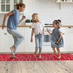 ANRO Teppich Läufer für Flur Küche Korridor Wohnzimmer rutschfest Küchenteppich waschbar anpassbar Rot 50 x100cm Neuheit 2022