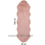 Brandsseller XXL Teppich Lammfell-Optik Kunstfell Lammfellteppich Lammfellauflage Läufer ca. 60 x 180 cm Rosa