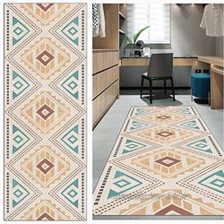 FKYUH Teppich Läufer Flur rutschfest Moderner marokkanischer Stil Küche Schlafzimmer Wohnzimmer Polyester Verblassen Anpassbare Größe Color : A Size : 60x100cm