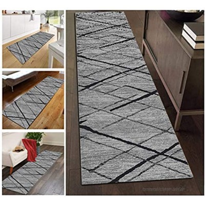 GJIF Läufer Teppich Flur Modern Geometrisch Korridor Teppich Für Küche Wohnzimmer Schlafzimmer Rutschfester Breite 60cm 80cm  90cm  100cm  120cmSize:80x350cm