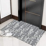 Hciszl Teppich Läufer Flur Grau 80x300cm Nach Maß rutschfest Waschbar Küche Modernes 3D-Druckmuster Goldener Diamantfloren Teppich