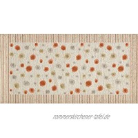 HomeLife Teppich für Küche schmutzabweisend rutschfest modernes Läufer mit Motiv Maiolica waschbar 58X140 Arancione