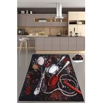 Miqna küchenteppich Moderne rutschfeste Sohle Gel Läufer waschbar schwarz schwarz 120 x 180 cm
