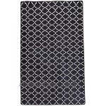 Miqna Wohnzimmer Teppich Kurzflor Moderne geometrische rutschfeste Boden Flur Teppich Gel Läufer schwarz weiß schwarz 80 x 300 cm
