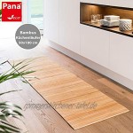 PANA ECO Bambus Küchenläufer •I Holz Küchenteppich für Flur • Teppich waschbar & rutschfest • Läufer 100% Bambus • nachhaltig • Farbe: Natur • Größe: 50 x 180 cm