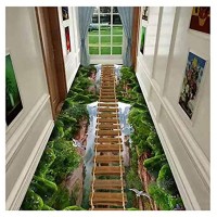 Siunwdiy 3D Teppich optische täuschung Teppich Flur-Hotel Bereich Teppich Läufer Küche,Illusion Design Teppich Wasserdicht Wasserdicht Angepasst Werden Kann,#01,60x150cm