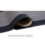 TAPISO Anti Rutsch Teppich Läufer rutschfest Meterware Modern Brücke Streifen Gestreift Design Grau Meliert Flur Wohnzimmer 80 x 180 cm