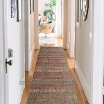 Teppich Läufer Flur rutschfest Waschbarer Teppichlaeufer Küchenteppich Vintage Rot 50X150cm Modernes Teppiche für Korridor Schlafzimmer Küche