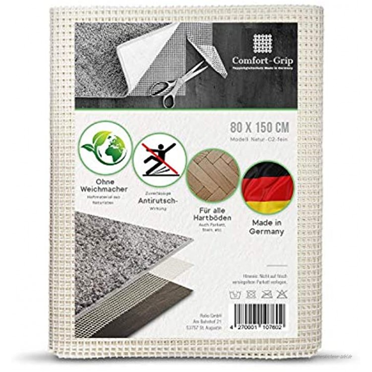 Premium Antirutsch Teppichunterlage -OHNE WEICHMACHER- | für alle Hartböden | auch Parkett Marmor Fliesen etc. geeignet | Antirutschmatte | Teppichunterleger rutschfest || Anti Rutsch für Teppich