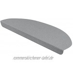 15er Set StickandShine Stufenmatte in grau halbrund für Treppenstufen Treppenstufenmatte zum aufkleben