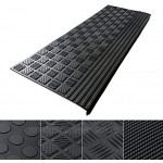 Antirutsch Stufenmatten aus Gummi mit Winkelkante | rutschhemmend für außen und innen | im 5er Set | Design Relief 65 x 25 cm