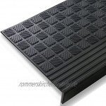 Antirutsch Stufenmatten aus Gummi mit Winkelkante | rutschhemmend für außen und innen | im 5er Set | Design Relief 65 x 25 cm