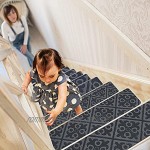 D L D Teppich-Stufenmatten Set mit 7 rutschfesten Gummi-Läufermatten oder Teppichmatten – für den Innen- und Außenbereich – rutschfeste Treppenteppiche grau 20,3 x 76,2 cm inklusive Klebeband
