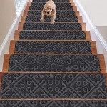 D L D Teppich-Stufenmatten Set mit 7 rutschfesten Gummi-Läufermatten oder Teppichmatten – für den Innen- und Außenbereich – rutschfeste Treppenteppiche grau 20,3 x 76,2 cm inklusive Klebeband