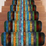 GJXY rutschfeste Stufenmatten Bunt Tafel 70X22cm,Selbstklebender Treppenstufen-Teppich Soft and Comfortable Boden Stufen Teppiche Protector Matten,7pcs