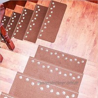 JKlazy Treppenmatte Dunkelbraune Pfote Selbstklebende Matte Waschbar Pflegeleicht Ergonomic Technology Stufenmatten Set für Treppenstufen 5 Stück
