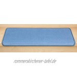 Kettelservice-Metzker Stufenmatten Vorwerk Uni Einzeln oder im Sparset Halbrund & Rechteckig Taubenblau 16 Stück Rechteckig 65cm x 24cm