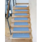 Kettelservice-Metzker Stufenmatten Vorwerk Uni Einzeln oder im Sparset Halbrund & Rechteckig Taubenblau 16 Stück Rechteckig 65cm x 24cm