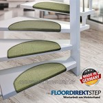 Meisterei Teppich Stufenmatten Treppenstufen 100% Sisal Natur ca. 24 x 65 cm grün