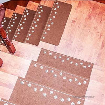 TOUCHFIVE Stufenmatten für Treppenstufen selbstklebend Anti Rutsch Treppenstufen Antirutschmatte Streifen mit Leucht Funktion Außen Innen Kaffee