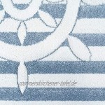 carpet city Kinderteppich Bueno Maritim Schiff Lenkrad Streifen mit Konturenschnitt Glanzgarn Kinderzimmer; Größe: 160x230 cm