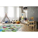 Flacher Kinderzimmer Teppich für das Kinderzimmer Print Bildteppich in satten Farben 080 x 120 cm TOK 231 lustige Straße