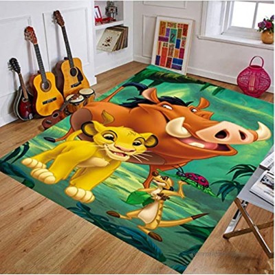 Haiqings Baby Spielmatte König der Löwen Großer Teppich für Wohnzimmer Spielbodenmatte 3D-Druck Teppiche für Jungen Schlafzimmer 120x160cm