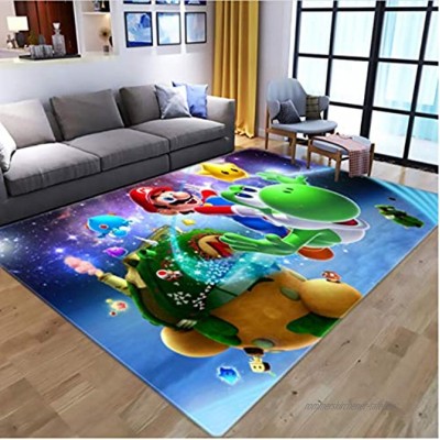 Haiqings Cartoon Anime Super Mario 3D-Druck Teppiche für Wohnzimmer Schlafzimmer Teppich Kinder Spielen Bodenmatte Kind Spiel Teppiche 80X120CM