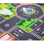 Kids Globe Spielteppich mit Straßen leuchtende LED-Ampeln Kinder-Teppich mit Anti-Rutsch-Boden Größe 120x72 cm 570271