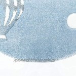 Kinderteppich Ballon Wolke Blau 120x120 cm Rund Spielteppich