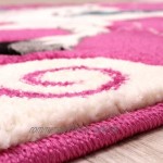 Kinderzimmer Teppich für Kinder Das Kleine Einhorn Pink Creme Türkis Grösse:120x170 cm