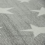 Paco Home Moderner Kurzflor Kinderteppich Sternendesign Kinderzimmer Star Muster Grau Weiß Grösse:160x220 cm