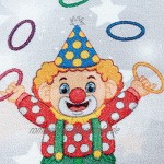 SIMPEX Spielteppich Kurzflor Teppich Kinderteppich Kinderzimmer Zirkus Clown Löwe Blau Farbe:Grau Grösse:160x230 cm