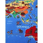 Spielteppich Lernteppich für Kinder Weltkarte 95x200 cm Spielmatte Anti-Schmutz-Schicht Kinderzimmerteppich mit Karte