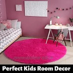 Weicher Teppich für Schlafzimmer flauschiger Wohnzimmer Kinderzimmer Plüschteppich grauer Teppich rechteckig niedliche Zimmerdekoration Baby 4x4 Feet hot pink