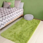 Weicher Teppich für Schlafzimmer flauschiger Wohnzimmer Kinderzimmer Plüschteppich grauer Teppich rechteckig niedliche Zimmerdekoration Baby 3x5 Feet grasgrün