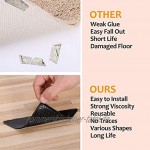 AUXSOUL Rutschfeste Teppich-Greifer 8 Stück wiederverwendbare waschbare Teppich-Eck-Pads doppelseitig Anti-Curling Teppich-Unterlage Stopper für Böden Teppiche Matten und Wand