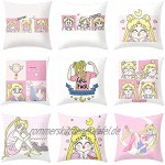ALTcompluser Anime Sailor Moon Kissenbezug 45x45 cm Zierkissenbezug Kissenhülle Sofa Auto Zimmer Deko Kissen ohne FüllungStil 09
