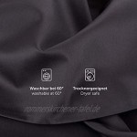 Blumtal Mako Satin Bettwäsche 135 x 200 cm mit Kissenbezug 40 x 80 cm 100% Baumwolle Superweiches Bettbezug Set Black